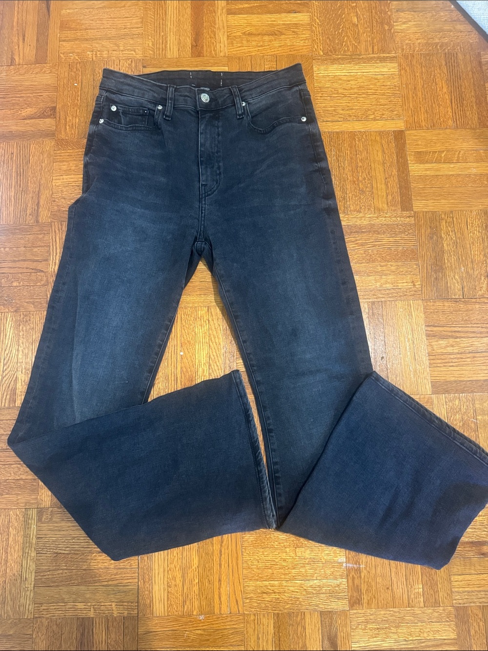 10 Crosby Derek Lam Women's Black Wide-Leg Jeans